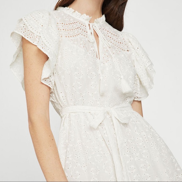BCBGMaxAzria Eylete Ruffle MiniDress-Off White New - Picture 2 of 11